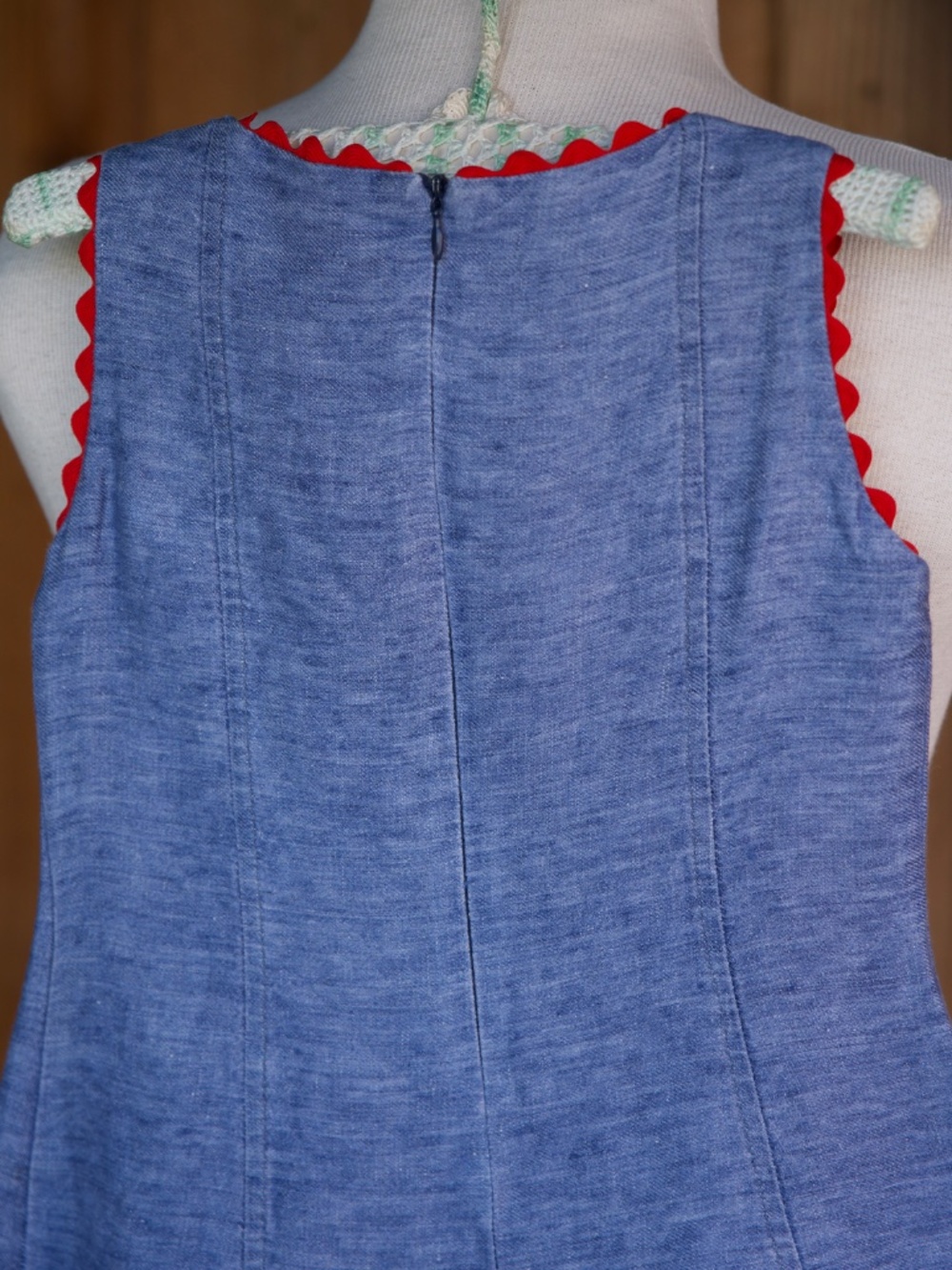 Pili Carrera 100% Linen Heather Blue Sleeveless Mini Dress Made In Spain Kids 6 - Picture 10 of 15